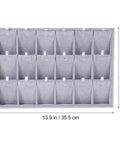 Large Grey Velvet Jewelry Tray With 18 Grid Dividers For Necklace And Watch Storage Soft Lined Organizer Dish, 13.9 x 9.6 in.