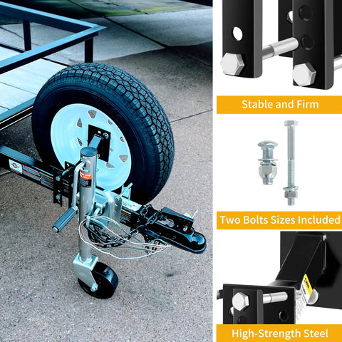 Spare Tire Carrier Mount For Utility Boat Trailer Fits 4 Lug And 5 Lug Wheels 4 On 4 Inch Or 5 On 4 One Half Inch Bolt Pattern