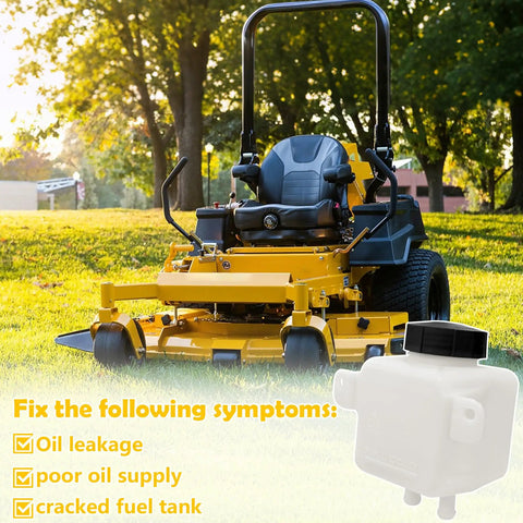 Heavy-Duty 700ML Hydraulic Oil Tank Kit For Lawn Mowers Replacement Fits Toro 109-2250, overlay on lawn mower