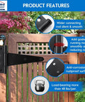8 Inch T Strap Heavy Duty Shed Door Hinges Black Tee Hinge For Wooden Fences with product features highlighted