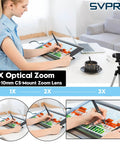 Woman using tablet with High Speed 1080P 120fps USB Camera For Golf Swing Analysis With 12MP Sensor 4K Capable Manual Focus And 3X Optical Zoom UVC Plug And Play Webcam For PC Mac Laptop Raspberry Pi shown on desk.