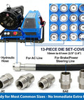 Portable 12V Hydraulic Hose Crimper High Pressure 137 Ton Machine With 8 Dies For 0.4 To 2.4 Inch Hoses and 13-piece die set