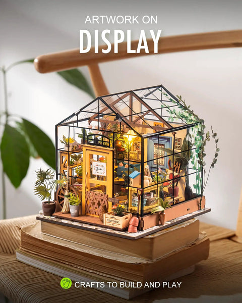 DIY Miniature Greenhouse Kit For Grownups With Tiny House Furniture Set Cathys Greenhouse Craft Kit For Realistic Plant Miniatures And Garden Decor Halloween Christmas Gift For Family And Friends