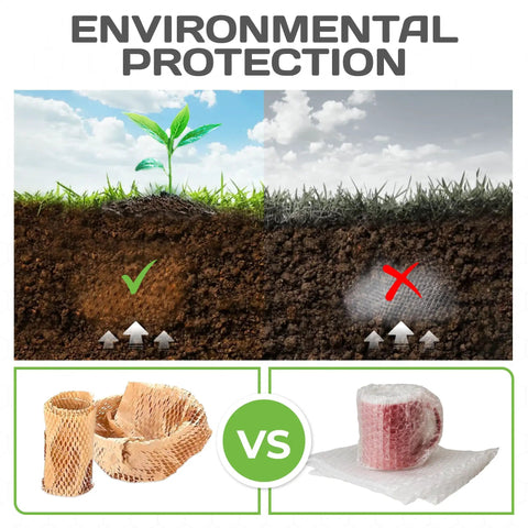 Comparison of honeycomb packing paper and plastic bubble wrap for environmental protection