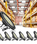 UFO LED High Bay Light 200W 6 Pack Dimmable 0 To 10V ETL Listed 32,000 Lumens for warehouse lighting