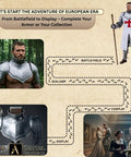 Medieval Steel Gorget With Pauldrons Armor Set For LARP And Cosplay displayed with knight and historical reenactment scenes.