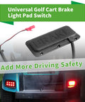 Built Like A Tank Premium Quality Universal Golf Cart Brake Light Switch Pad Mount, showing black plastic switch with wires.