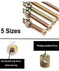 Crib Screws Hardware Replacement Kit For Cot Chairs And Furniture 100 Pieces Of 1/4-20 Bolts And Barrel Nuts With Wrench