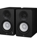 HS4 Black Powered Studio Monitors Pair With 4.5 Inch Woofer And 1 Inch Dome Tweeter 60 Hz To 22 kHz 26W Output Room Control And High Trim XLR TRS RCA And Stereo Mini Inputs Killer For Home Studio Mixing