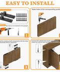 Installation steps for Heavy Duty 4 Inch Hidden Door Hinges Built Like A Tank With Smooth 360 Degree Pivot Rotation For Secret Bookcase Entries.