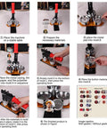 Rad 2 28 Inch Round Button Maker Kit Press Paper Cutter 100 Materials DIY Fridge Magnets Pins Keychains Metal Badge Maker Set Custom Designs Great For Parties Crafting Projects Or Just Having Fun Making Awesome Stuff To Wear Or Stick On Wall Cool. button maker press setup with molds and finished badges