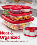 Large Food Storage Containers Set With Lids 18 Piece Stackable Containers For Fridge And Pantry Clear BPA Free Lids Tight Seals