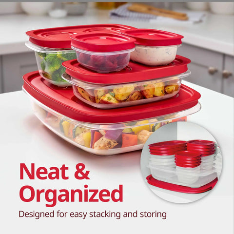 Large Food Storage Containers Set With Lids 18 Piece Stackable Containers For Fridge And Pantry Clear BPA Free Lids Tight Seals