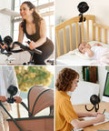 8000mAh Portable Stroller Fan With Ultra Long Battery Life used on exercise bike, crib, stroller, and desk