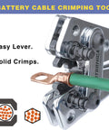 Heavy Duty Battery Cable Lug Crimping Tool With Interchangeable Dies for AWG 10 to 1 Wire Copper Lugs Terminals in use