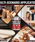 Heavy Duty Neoprene Contact Adhesive With Built In Brush in multi-scenario applications for woodworking and furniture repairs.