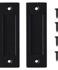 Matte Black Sliding Barn Door Handles Set With Included Hardware Kit, Easy Surface Mount Installation, Durable Metal Pull Handles