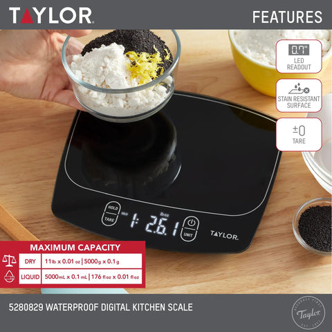 Waterproof Digital Kitchen Scale With 11 Pound Capacity Pro Grade Precision Ultra Accurate To 0.01 Oz And 1 Gram Tare Function
