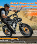 Rider on All Terrain Fat Tire Electric Bike For Adults With 36 MPH Top Speed, 100 Mile Range in desert setting.