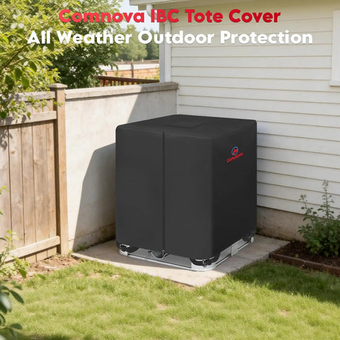 Premium Heavy Duty IBC Tote Cover 330 Gallon With Secure Zipper Water Tank Shell outdoor cover in black at farm