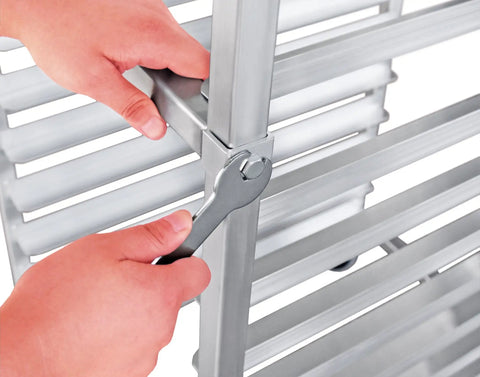 No Sweat Commercial Aluminum Sheet Pan Rack, Heavy Duty 20 Tier Bun Pan Organizer With Glide Ease End Load Slides And Locking Brake Wheels For Fast Paced Kitchen Crews Now