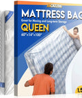 Waterproof Queen Size Mattress Bag for Moving and Storage, 1.5 Mil Tear-Resistant Mattress Protector packaging