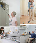 People using Two Pack 36 Inch Grabber Reacher Tool For Seniors Foldable Reachers with rotating jaw and magnet in various scenarios