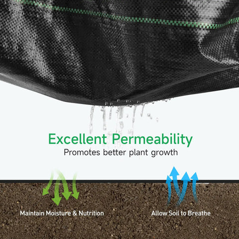 Heavy Duty Weed Barrier Fabric 3ft By 100ft Ground Cover For Garden Yard Pathways, 3.2oz Woven Weed Cloth showing water permeability
