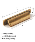 Ten Pack Vintage Cabinet Pulls In Antique Brass With Four Inch Center To Center Spacing And Five And A Half Inch Overall Length Zinc Alloy Kitchen Hardware Drawer Handles Cup Knobs Set For Cabinets And Furniture