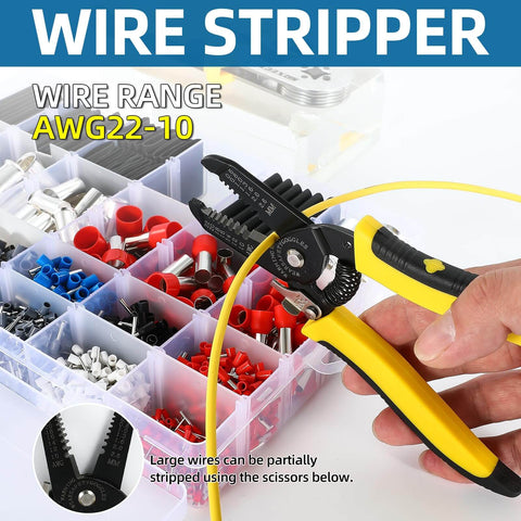 Heavy Duty Ferrule Crimping Tool Kit With Wire Stripper And Ferrules Crimper Plier 600 Piece Ferrules Set in use