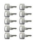 Set of ten silver ignition keys stamped 455 for scissor and boom lifts (Genie, Skyjack, Terex, Snorkel, Upright)