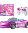Remote Control Pink Convertible RC Toy Car With Dual Driving Modes For Storytelling Or Fast Action, cars fits two dolls, includes sticker sheet and remote control