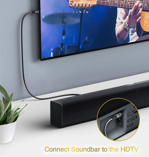 Epic 25 Ft Toslink Optical Audio Cable With Crystal Clear Surround Sound For Dolby Digital Dts connecting soundbar to HDTV.