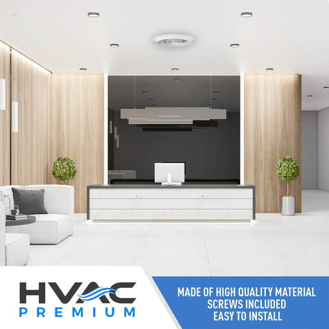 12 Inch Round Ceiling Vent Diffuser With Adjustable Airflow For Neck Opening White Duct Cover in modern office reception