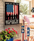 Colorlife Memorial Day Patriotic Garden Flag 12x18 Inches Double Sided US Flag For Yard Outdoor Decor with soldiers and flag