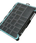 BallistiX Terminal Tackle Tray With Waterproof Gasket Clear Lid And One Hand Latch for Easy Grab-And-Go Storage in black.