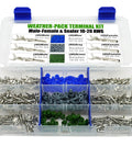 Grab This Awesome 320PC Weather-Pack Electrical Kit With Sealed Terminals And Connectors For Heavy Duty Wiring Up To 10-20 Gauge Making Every Connection Totally Waterproof In Tough Automotive Conditions. clear organizer box with Weather-Pack terminal kit, male-female contacts and seals