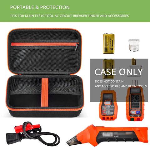 Tough As Nails Case For Klein Tools ET310 AC Circuit Breaker Finder And Integrated GFCI Outlet Tester With mesh pocket display