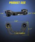 Dimensions of Front A Pillar Hood Cowl Mount Bracket for Jeep Wrangler JL/JLU and Gladiator JT, aluminum build, with M8 bolt fitment