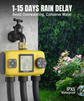Three Zone Sprinkler Timer For Outdoor Irrigation, Beefy Heavy Duty Controller With Manual Watering and Rain Delay