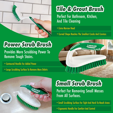 Versatile Scrub Brush Set For Home Cleaning Three Durable Brushes Included Deep Clean Kitchen Bathroom Tile And Grout Carpet And Boot Scrubber Great For Dirty Surfaces And Tough Grime
