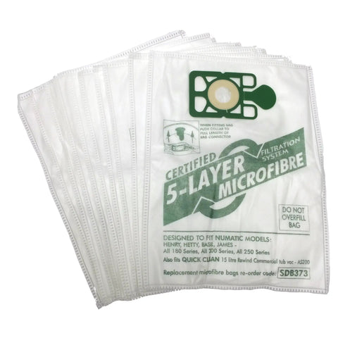 Pack of 10 Microfiber Vacuum Dust Bags For Henry Hetty Basil James Fits Henry Extra Eco Turbo Hound 180 200 250 Series