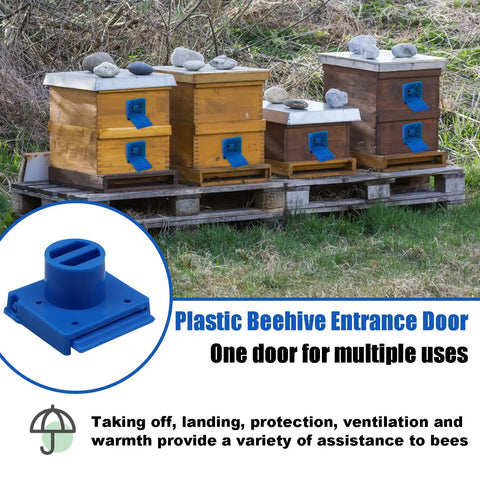 Beekeeping Bee Hive Entrance Gates Eight Pack Open And Close Entrance Reducers Durable Blue Beehive Ventilation Window