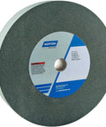 Front view of Gemini Crystolon Type 01 Bench Grinder Wheel 6 Inch 80 Grit Fine Silicon Carbide Pro Grade