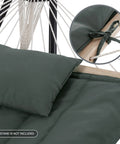Portable Double Rope Hammock With Pad For Two People Garden Backyard Patio Poolside Gray Green With Quilted Reversible Pad