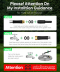 Installation guide for Durable 10 Ft Stainless Steel Garden Hose With No Kink Design, showing steps and gasket use.
