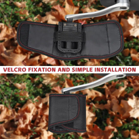 2 Pack Bike Pedal Covers With 3.5mm Neoprene Cushioned Pedal Sleeves for Bicycle Protection, showing velcro fixation, outdoor setting.
