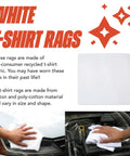 Bulk T Shirt Rags 5 Lb Box White Cotton Wiping Cloths For Paint, Stain, Grease Cleanup In Shop And Auto Use displayed with usage.