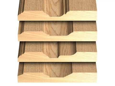 Wood panels shaped by Raised Panel Cabinet Door Router Bit For CNC And Handheld Routers, 1.5 Inch Cutting Diameter, 0.5 Inch Depth