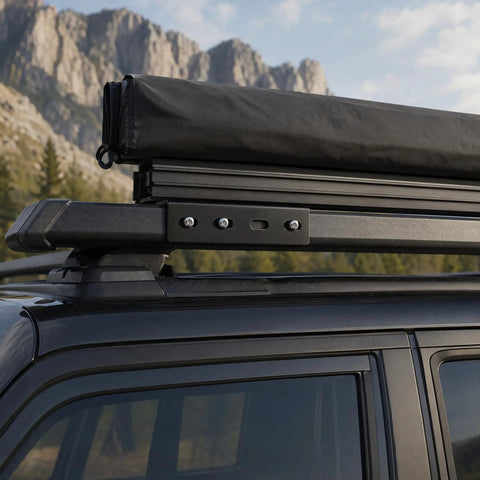 Heavy Duty Roof Rack Mounting Brackets Set 6 Inch By 1.5 Inch Steel Plates, 10 Pack, Cold Rolled Black Finish, Rust Resistant, Beefy Mounting Hardware For SUVs Vans Trucks mounted on SUV roof rack